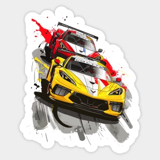 C8 Corvette Duo Racing Racecar Supercar Corvette C8.R Racing Car Lover Sportscar Corvette C8 Sticker